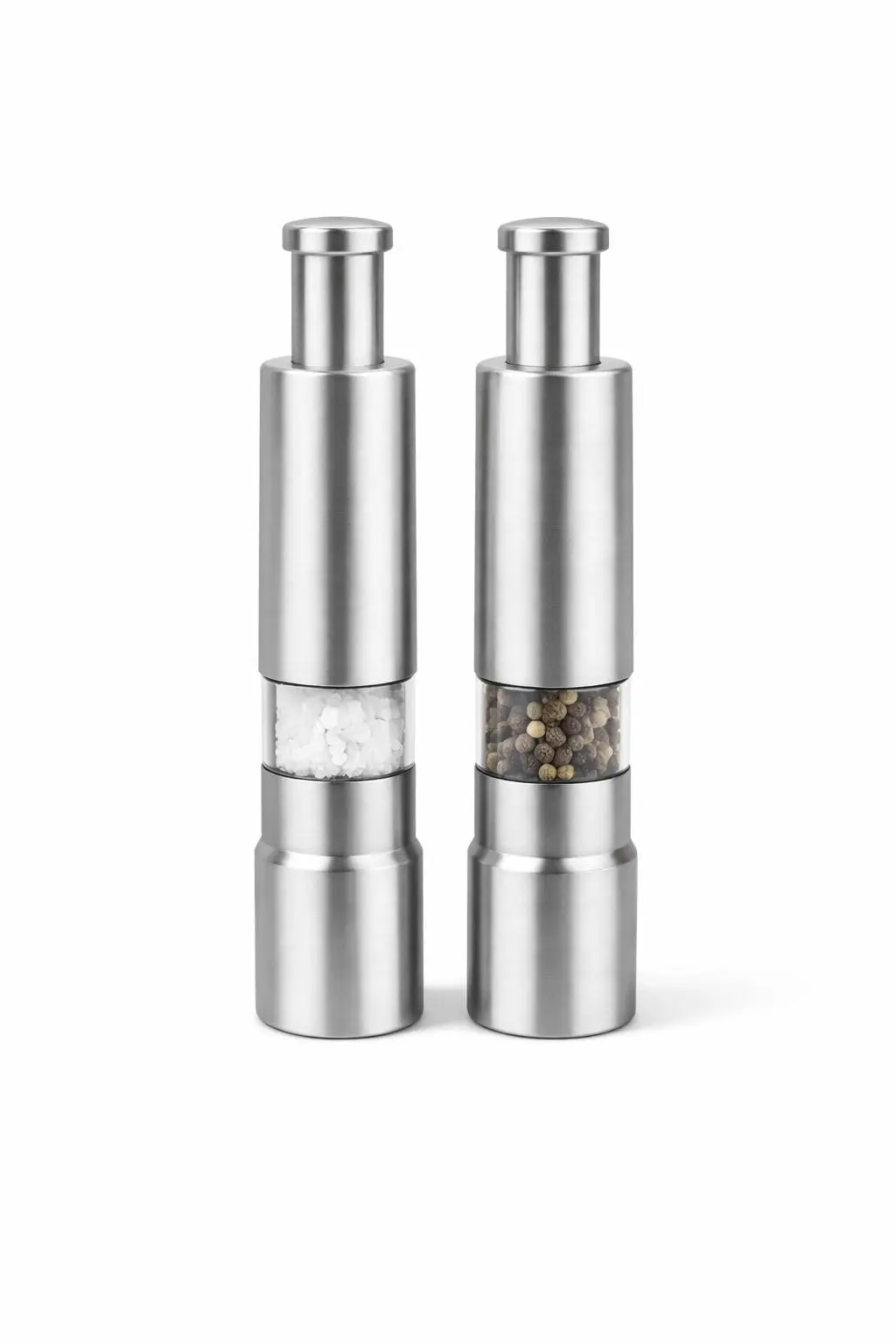 Kit Moedor Manual de Sal e Pimenta em Aço Inox 15 cm – Design Moderno para Cozinha e Mesa
