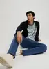 【Tam.: 36 38 40 42 44 46 50】Calça Chino Slim Masculina Azul com Elastano - 1