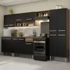 Cozinha Completa Madesa Emilly 293001 com Armário e Balcão - Rustic/Preto - 1