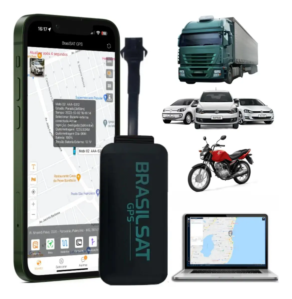 Rastreador GPS Veicular 4G com App em Tempo Real | Ideal para Frotas, Carro, Moto, Caminhão e Veículos Elétricos - 1