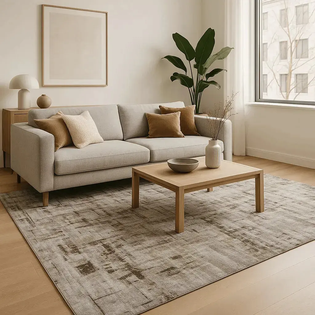 Tapete Sala Quarto Grande 300x250 Algodão Antiderrapante 3 M 2.5 M Arte Branco/marrom