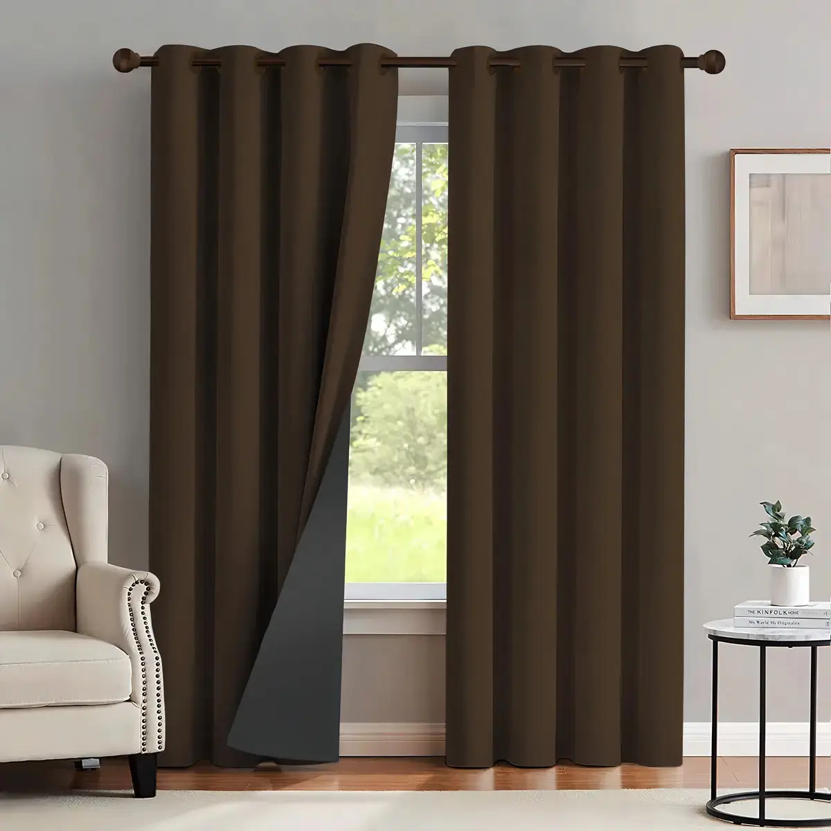 Cortina Nossa Casa Enxoval Blackout sala Cor marrom Tamanho 230 cm x 280 cm