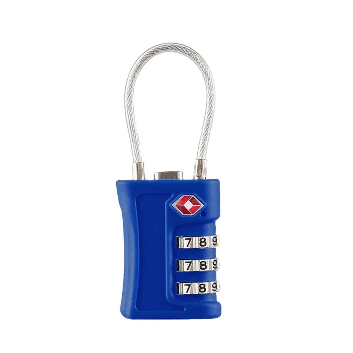 Cadeado com Segredo TSA 3 Dígitos para Mala de Viagem Mochila e Armário de Academia, Trava de Segurança em Aço Reforçado, Cor Preto (Azul) - 1