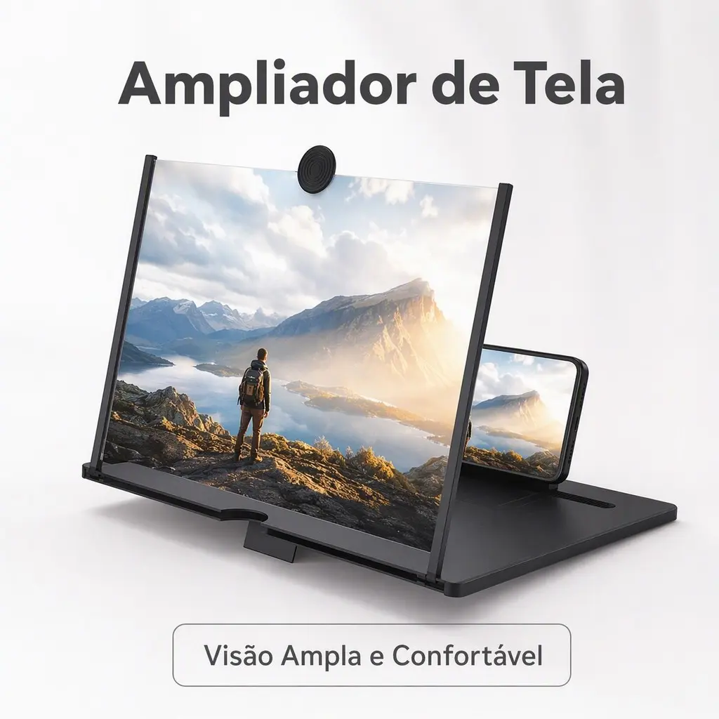 Amplificador De Imagem Da Tela Do Celular Lupa 3D 21,6CM*16,6CM*2,7CM Promoção - 1