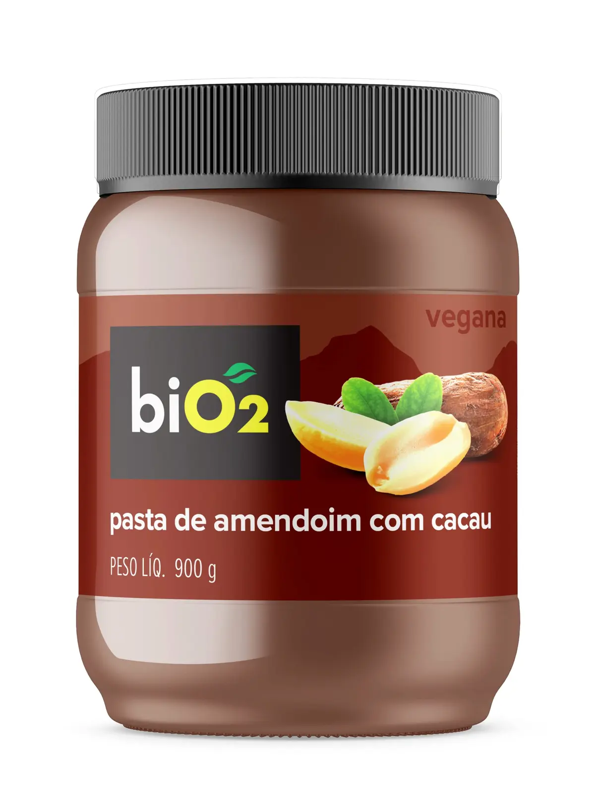 Pasta de Amendoim com Cacau biO2 900 g, Vegana e sem Glúten