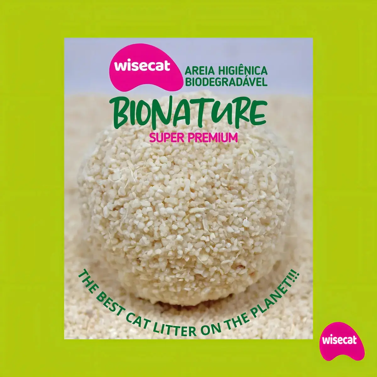 Areia De Mandioca Para Gatos Biodegradável Wisecat 4kg Bionature thumbnail 6