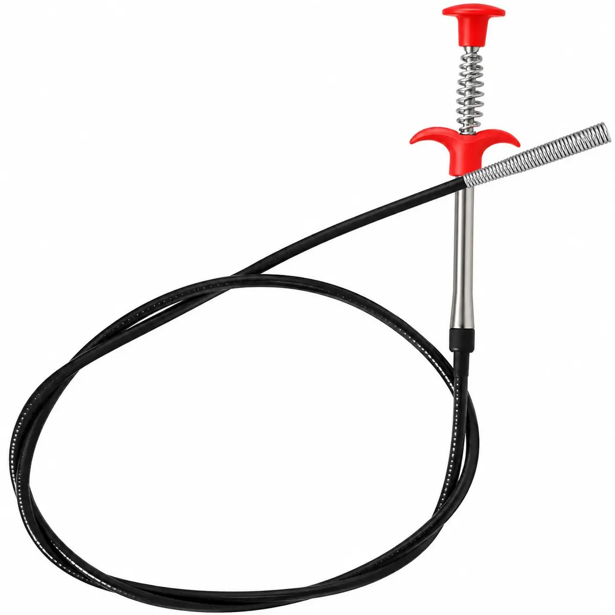 Desentupidor Flexível com Garras 90cm em Aço Inoxidável para Pia, Ralo e Cano – Pega Cabelo (Vermelho, 90CM) - 1