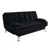 Sofá-cama casal 3 lugares premium suede pés de metal preto - 1
