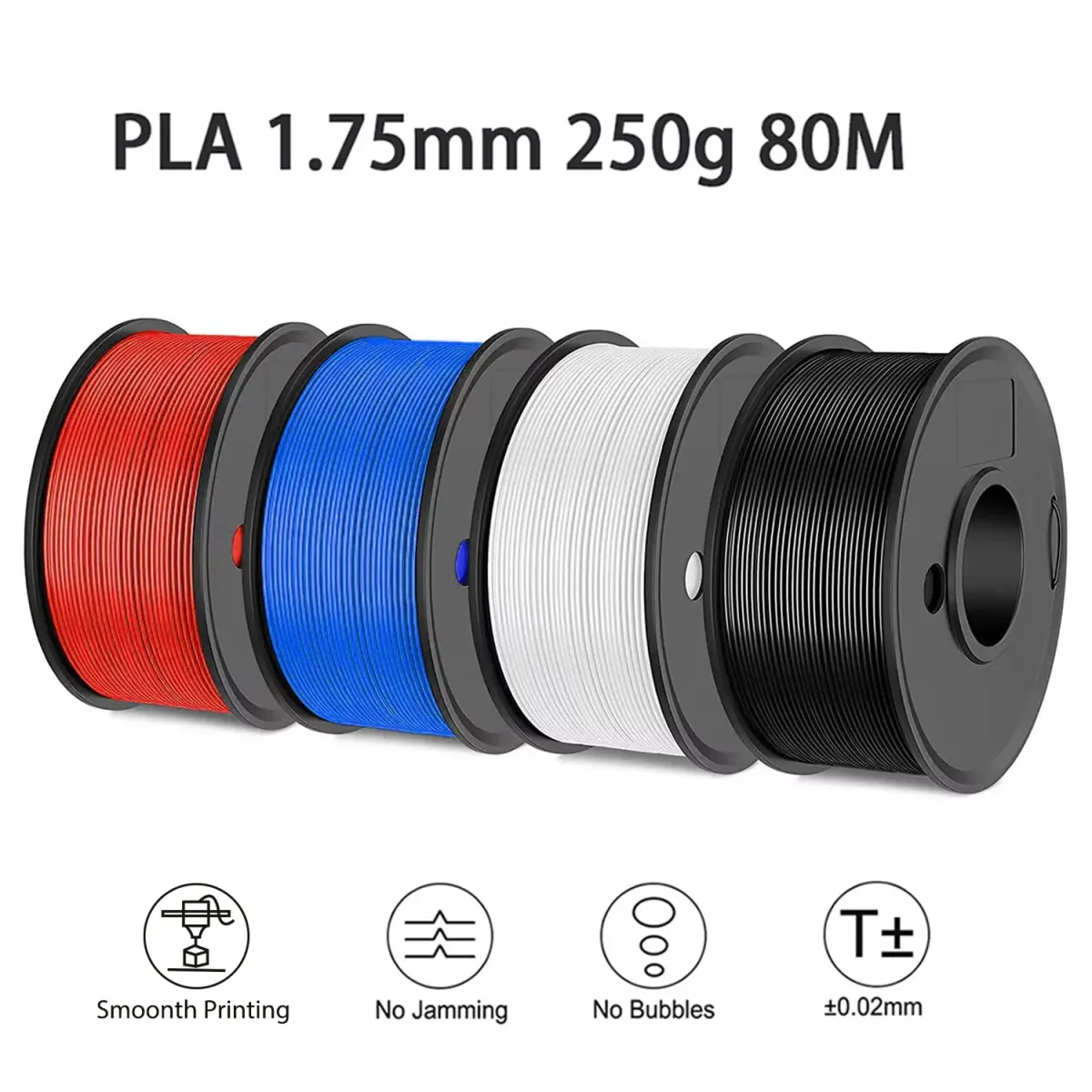 Filamento para Impressão 3D PLA 250g Comprimento 80M Diâmetro 1.75mm Material para Impressora FDM