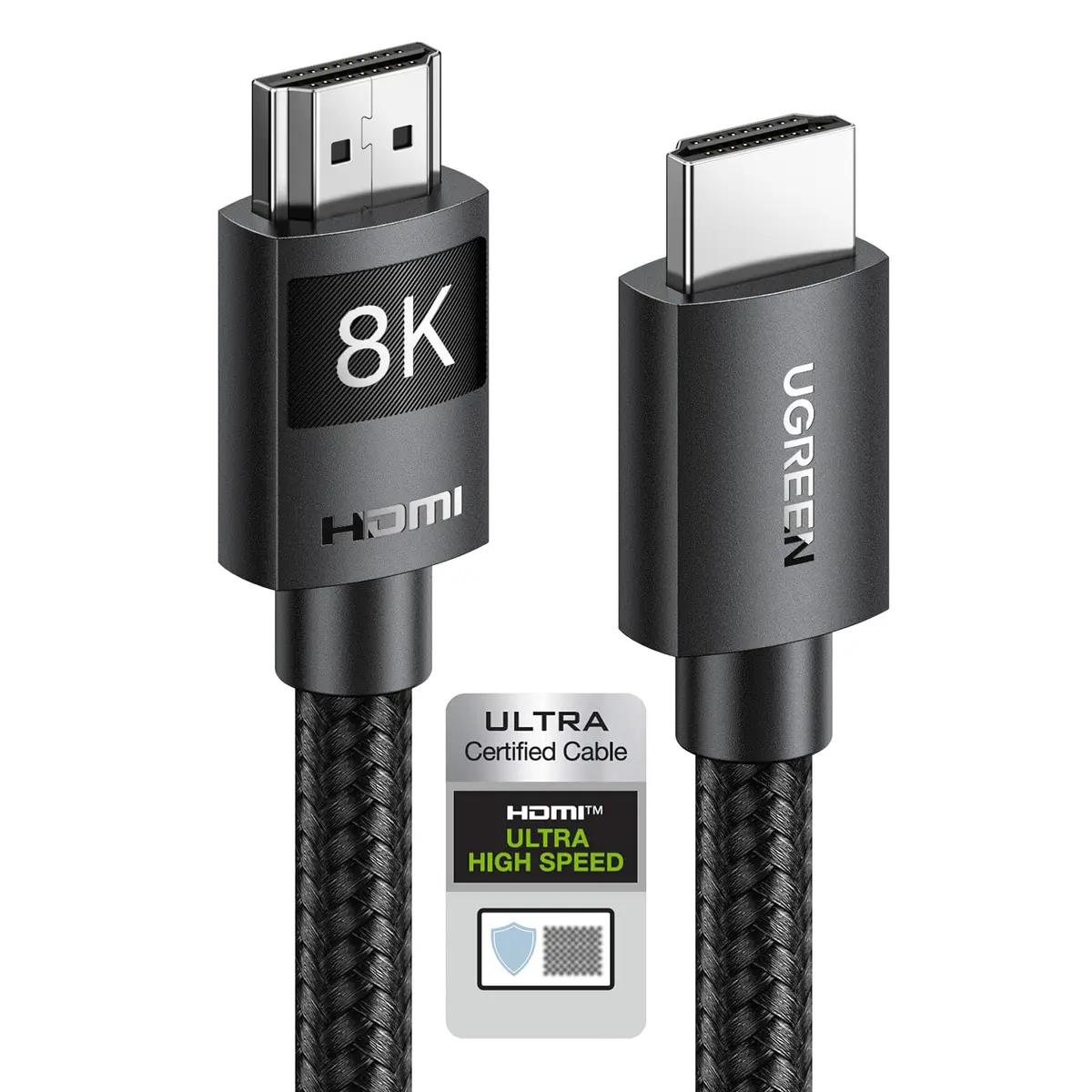 UGREEN Cabo HDMI 2.1 8K 1 M 48 Gbps, 4K@120Hz 8K@60Hz Nylon Trançado | Cabo HDMI Alta Velocidade Compatível com Dynamic HDR, eARC, Dolby Atmos, HDCP, Compatível com Projetor e Blu-ray