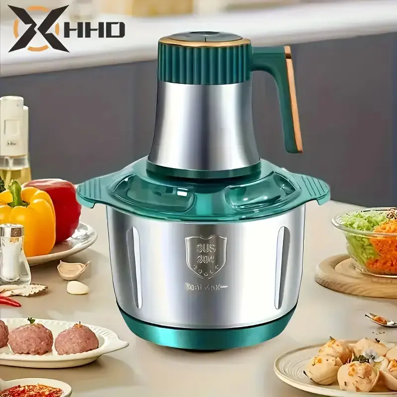 Processador de Alimentos Inox 2L/3L/5L — Moedor de Carne e Picador de Legumes com 5 Velocidades thumbnail 2