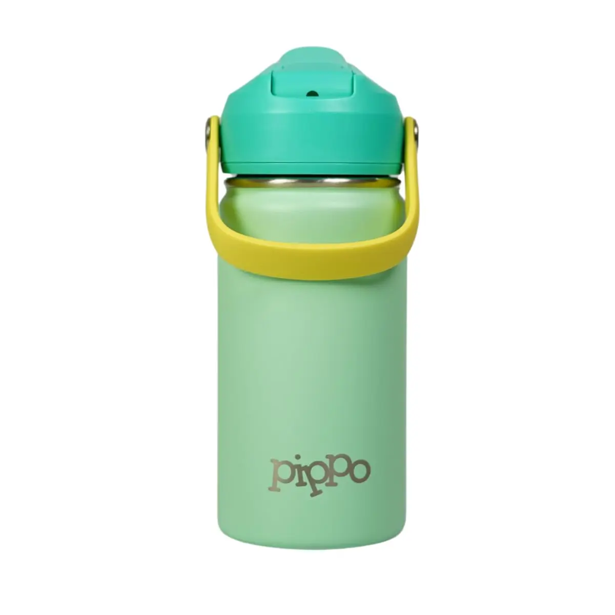 Pippo | Garrafa Térmica Infantil Criança Aço Inox Parede Dupla Menino Menina Para Bebidas Quentes e Frias e Livre de BPA (Verde)
