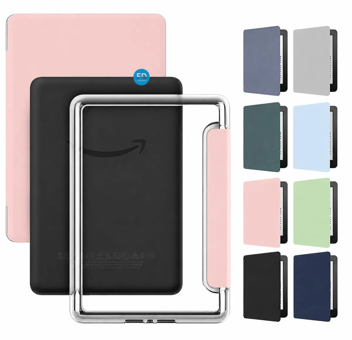 Capa Capinha Case para Kindle 11ª Geração 2024 e 2022 (C2V2L3 e RS23CV) de 6 Polegadas com Função Ativa e Desativa e Fundo em Acrílico (Rosa Claro) - 1
