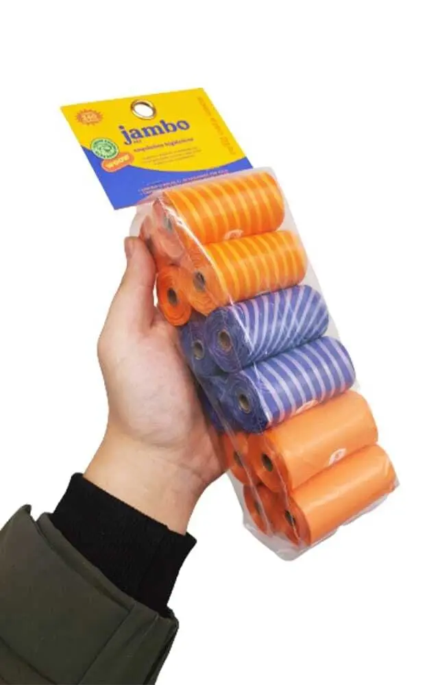 JAMBO PET Kit Refil Cata Caca Saquinhos Higiênicos Destaca Fácil 12 Rolos Plástico Durável e Impermeável À Prova de Vazamentos Para Cães - 1