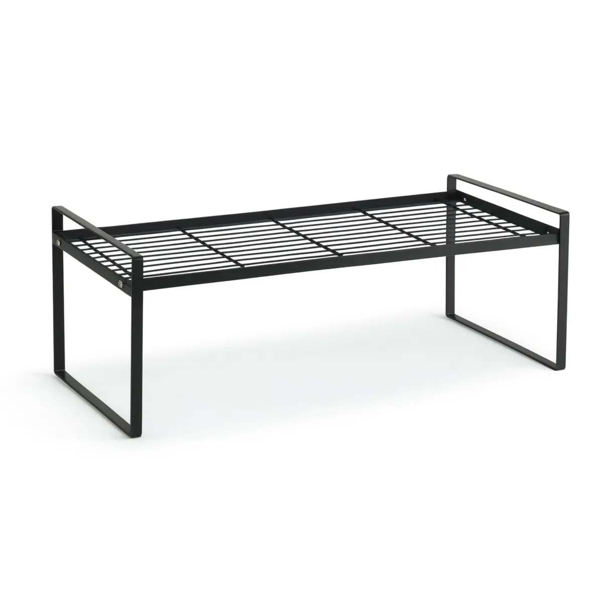 Prateleira Organizadora Aramada para Cozinha Aço Carbono 52x20x18cm Preto | Suporte Resistente com Pintura Eletrostática Antiferrugem para Organizar Louças e Utensílios, Ideal para Bancada e Despensa