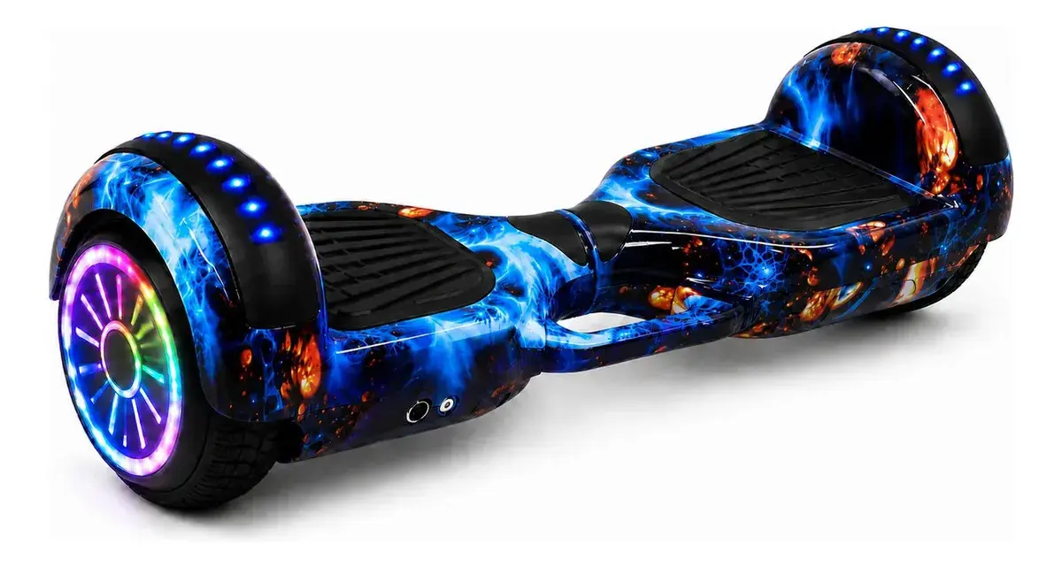 Skate elétrico hoverboard Smart Balance Hoverboard 6.5 Bluetooth Cor Azul Com Dourado - 1