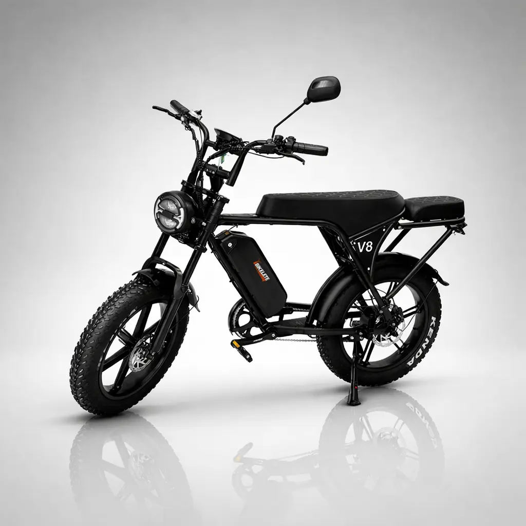 Bicicleta Elétrica Bikelete V8 1000w 48v Preto 32km/h Lítio Com seguro