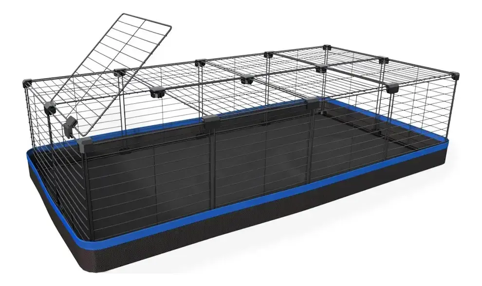 Cercado Gaiola Porquinho Índia Mini Coelho 60x120 Tapete Cor Azul