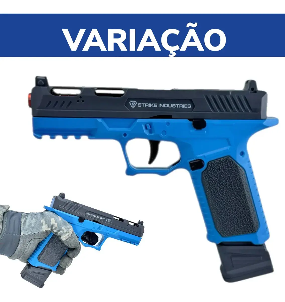 Glock Arma De Brinquedo Com Dardos E Capsulas Automatico Cor Azul thumbnail 2