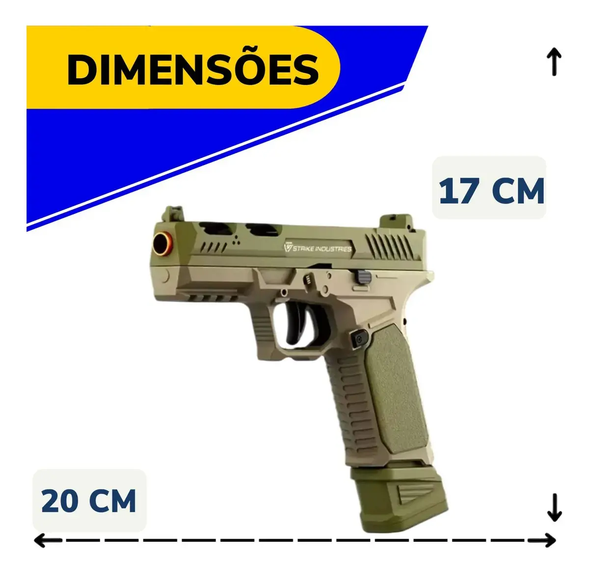 Glock Arma De Brinquedo Com Dardos E Capsulas Automatico Cor Azul thumbnail 3