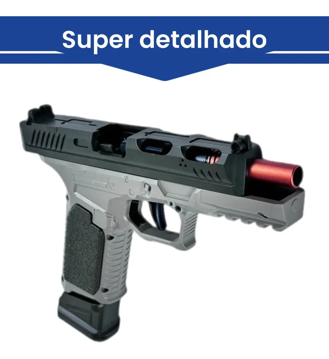Glock Arma De Brinquedo Com Dardos E Capsulas Automatico Cor Azul thumbnail 6