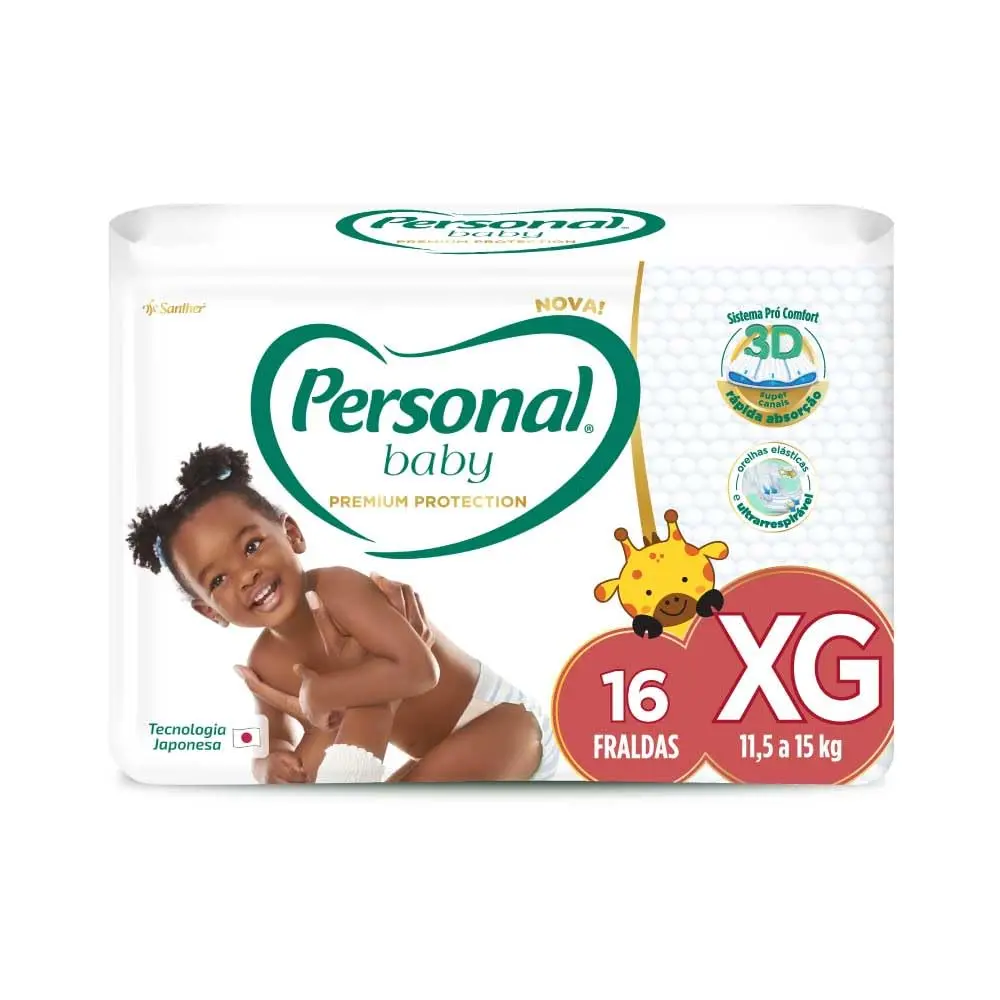 Personal Fralda Baby Premium Protection Extra Grande, 16 unidades