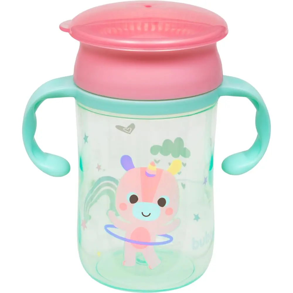 Copo De Treinamento 360° Bubazoo Unicornio, 300ml, Buba - 1