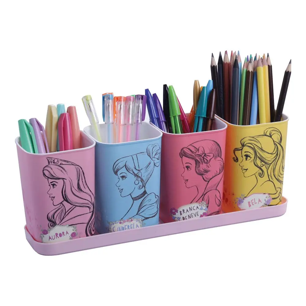 Porta Objetos, Plasutil, Princesas, 4 Peças - Polipropileno (PP) Multicor - 1