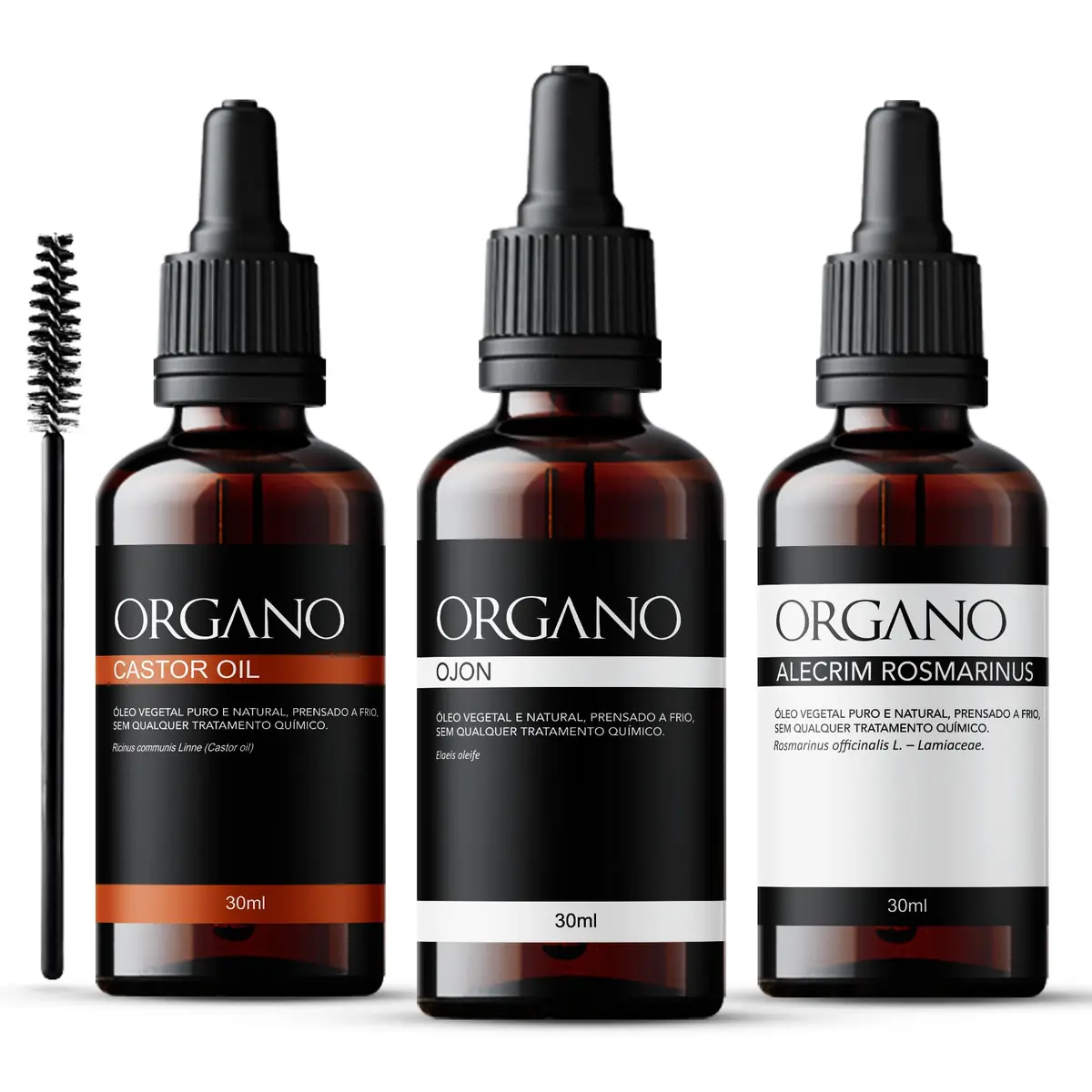 Kit Terapia Capilar ORGANO – Ojon, Castor Oil (Rícino) e Alecrim Óleos Vegetais Puros - 30ml - 1