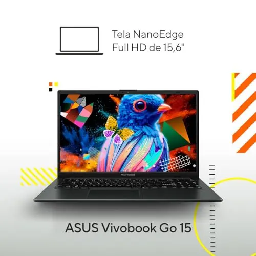 Notebook Asus Vivobook Go E1504fa Amd Ryzen 5 7520u 8gb Ram 256gb Ssd Windows 11 Tela 15,6" Fhd Black - Nj825w thumbnail 7