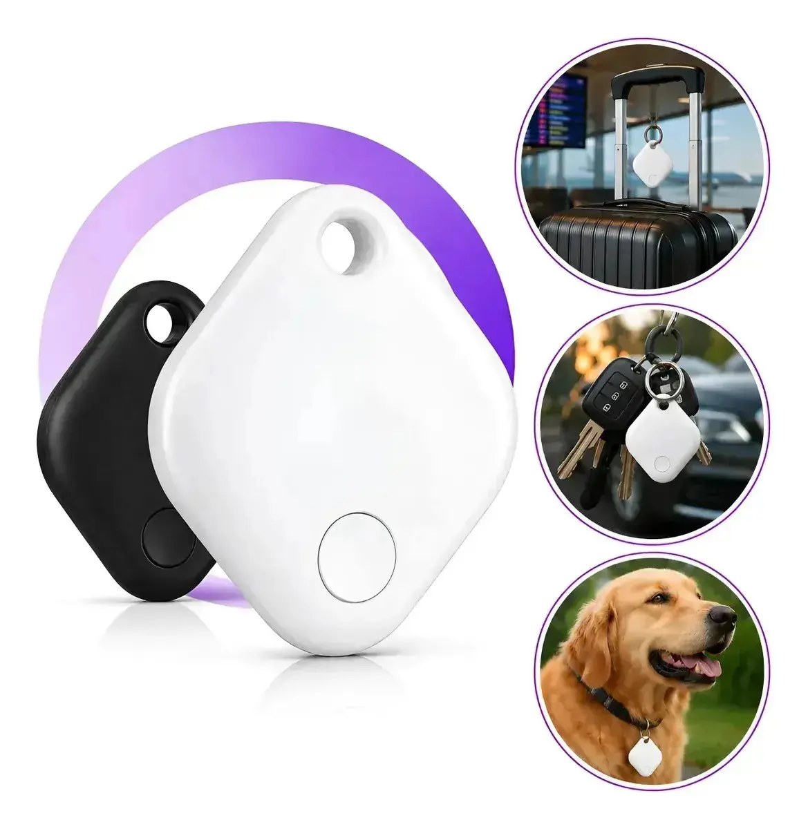 Localizador de Objetos Bluetooth AGAVE AROMAS para Android c/ Chaveiro Branco