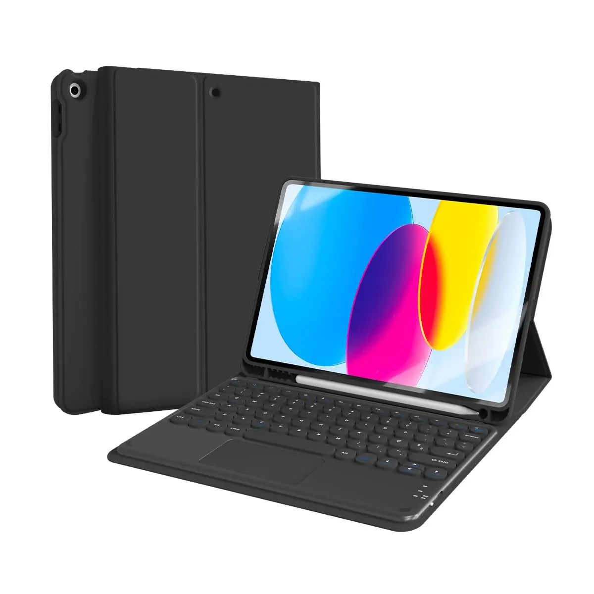 WB Capa com Teclado e trackpad para iPad 10ª e 11ª Geração 10.9" Polegadas com Auto Hibernação (Preto) - 1
