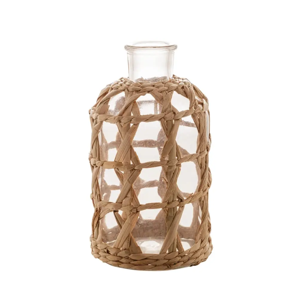 WOLFF - Vaso Vidro / Fibra Natural 11x20cm