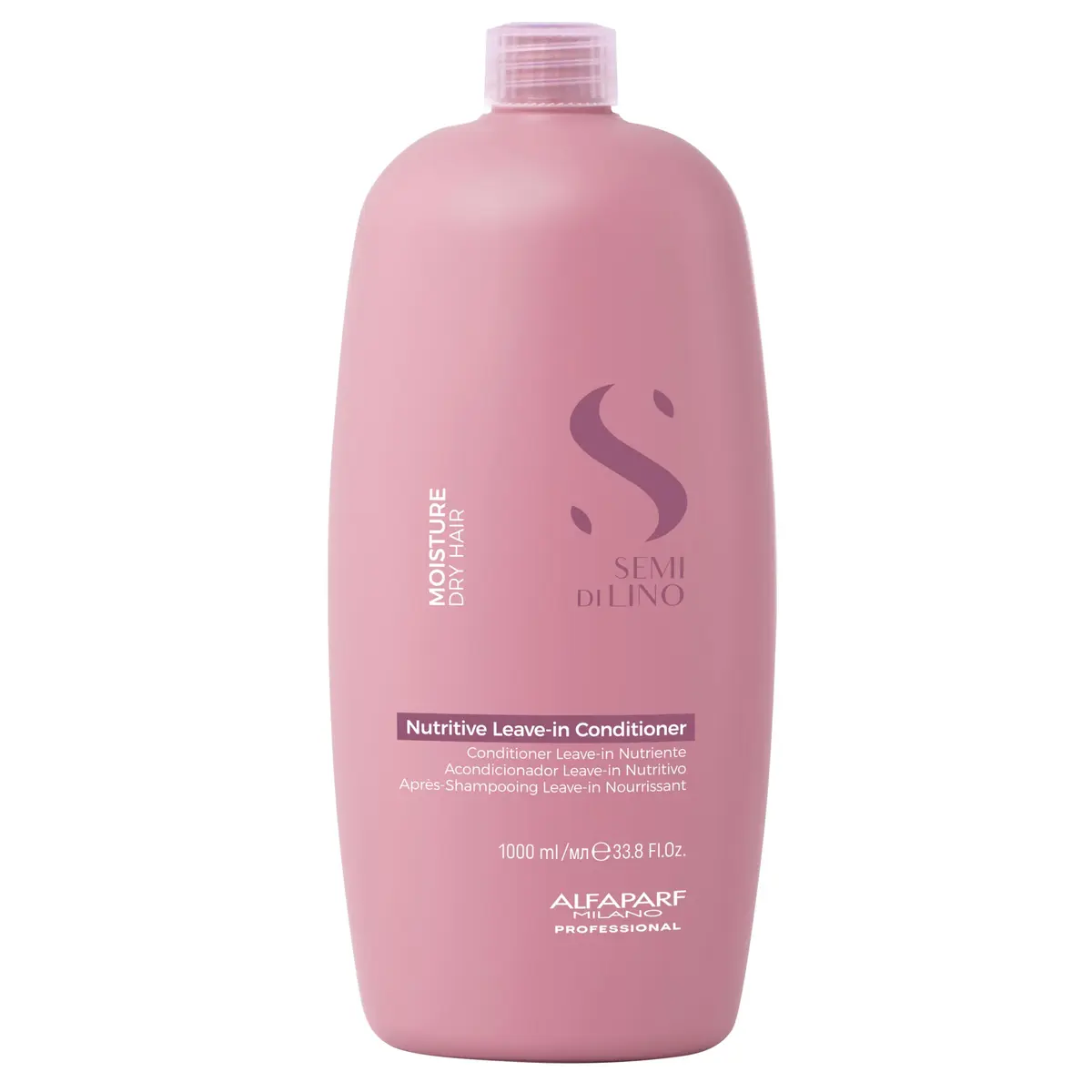 Alfaparf Milano Semi Di Lino Moisture Nutritive Leave-in Condicionador Sem Sulfato para Cabelos Secos - Qualidade Profissional de Salon - Sem SLS, Parabenos e Parafina - Seguro em Cabelos Coloridos 1L