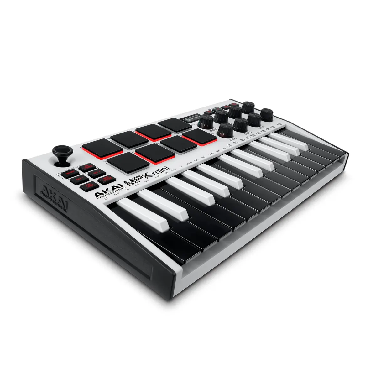 Akai Professional MPK Mini MK3 - Controlador de Teclado MIDI USB com 25 Teclas, 8 Pads de Bateria Iluminados, 8 Knobs, Software de Produção Musical e Pacote de Sons da Native Instruments, Branco