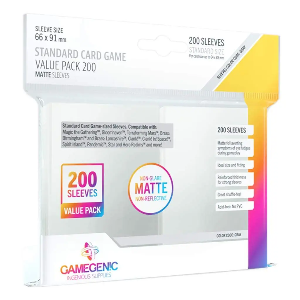 Gamegenic Matte Standard Card Game Sleeve Value Pack 200 | Galápagos, Acessório