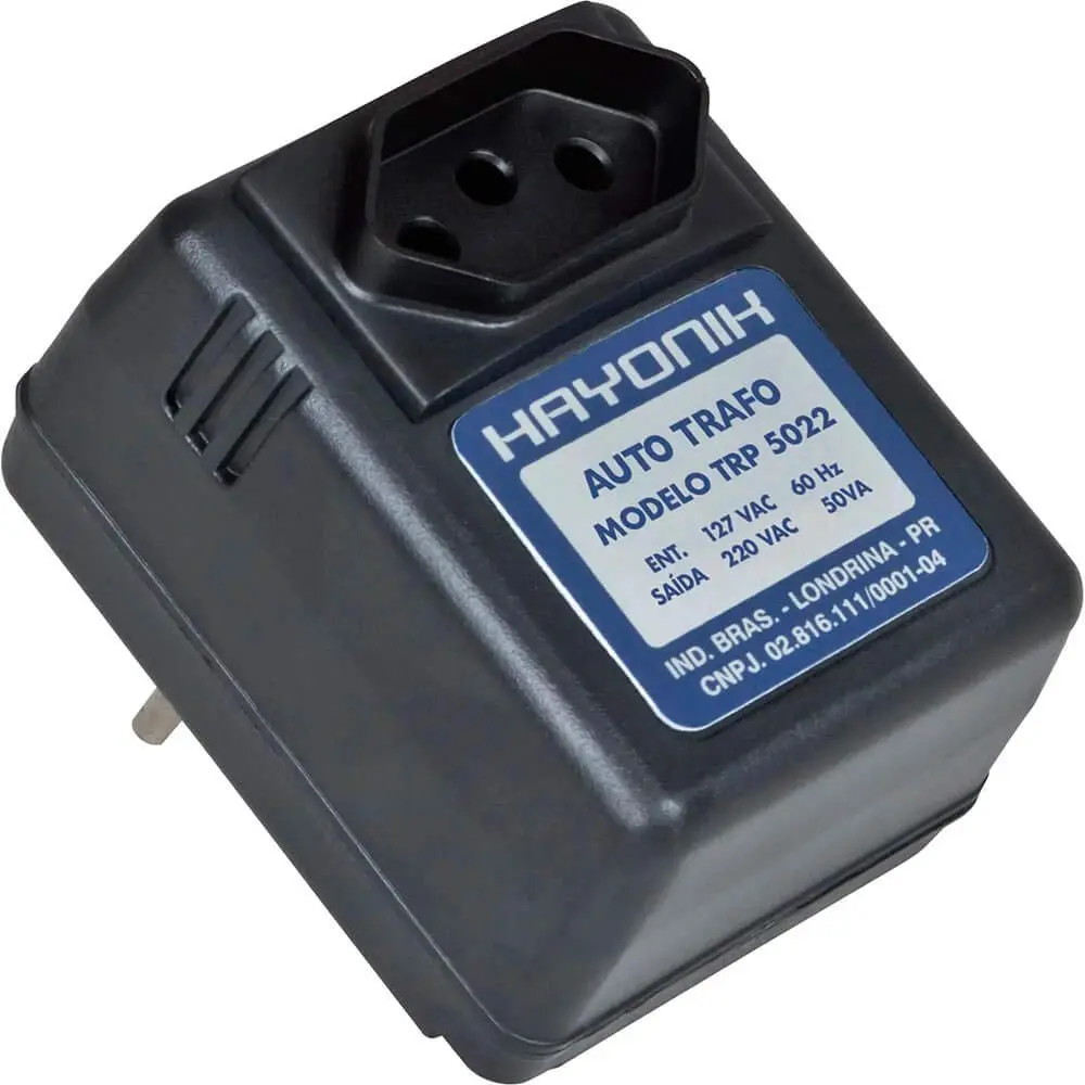 HAYONIK, Conversor/Auto Transformador de Parede, Tensão de Entrada 127VAC, Tensão de Saída 220VAC, 50VA - TRP 5022 - 1