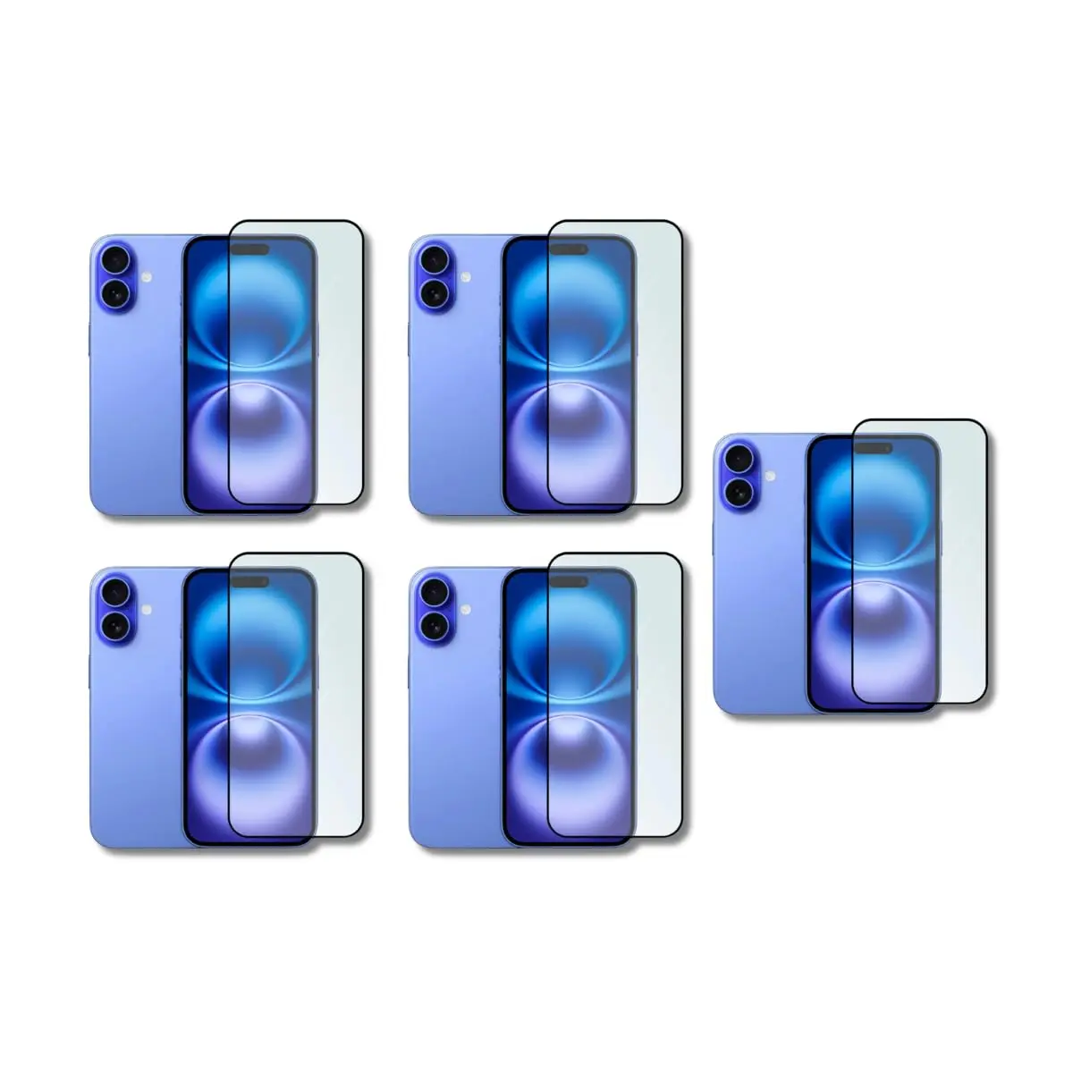 Kit 5 Película De Vidro 3D Tela Toda Para iPhone (iPhone 16)