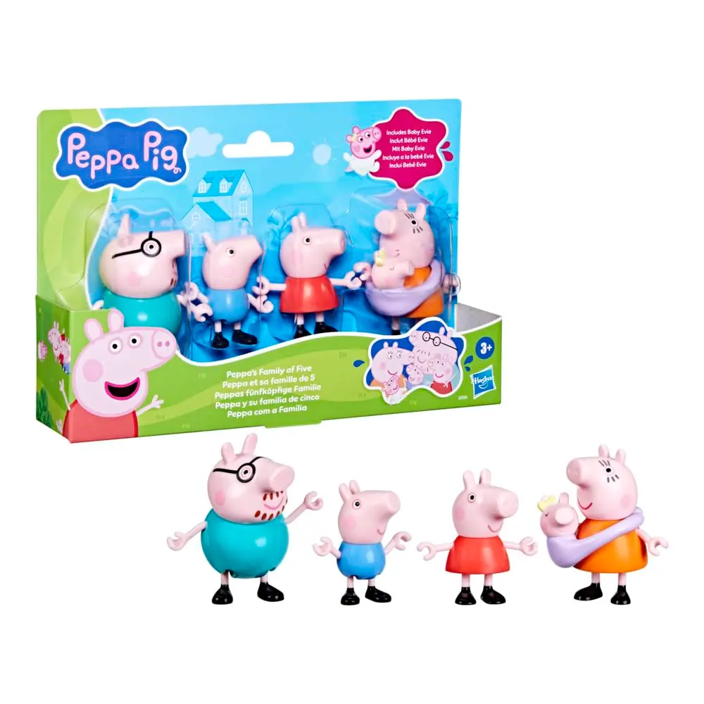 Peppa Pig Conjunto Peppa e a Família Pig com Bebê Evie - 1