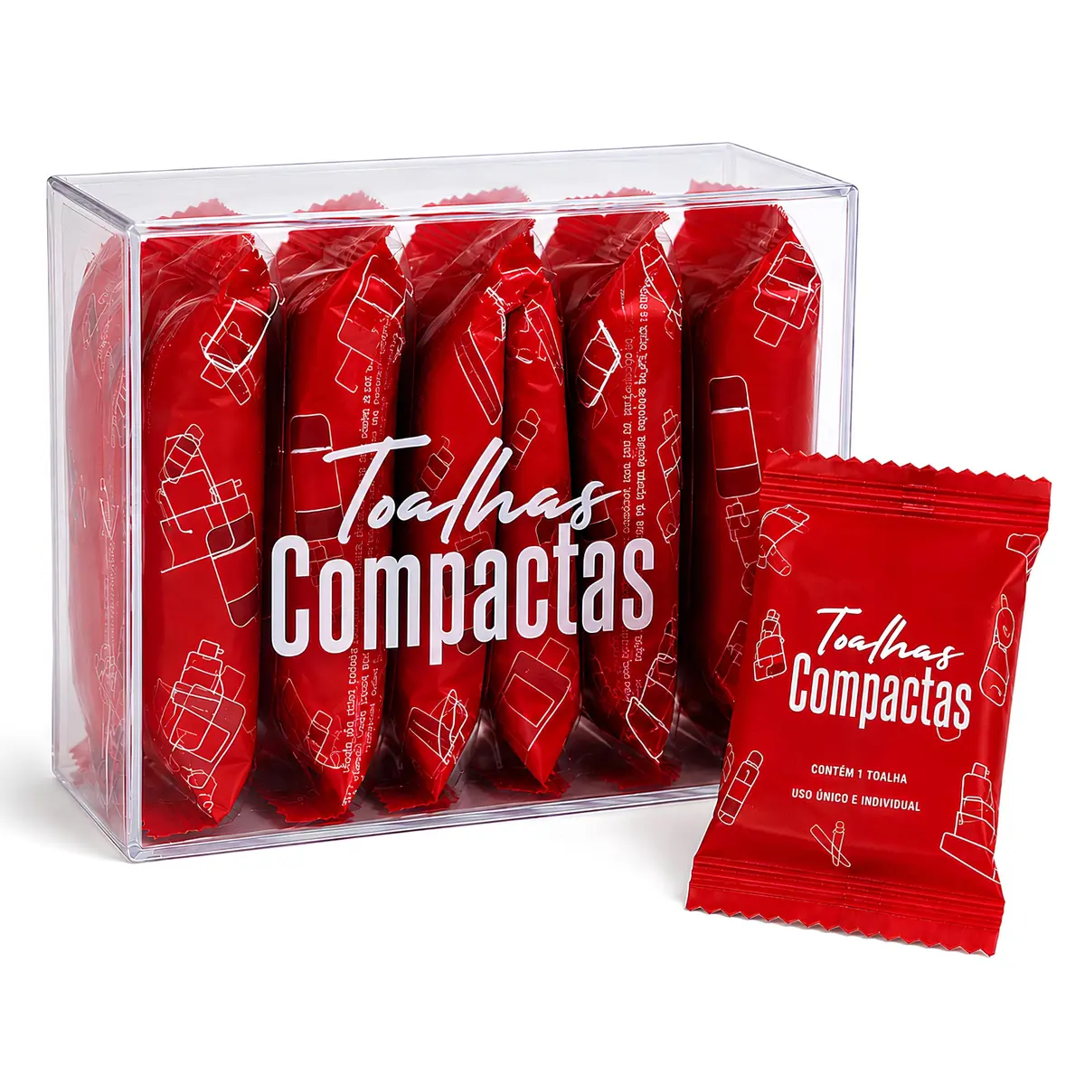 Toalhas Compactas Desidratadas 6 unidades 100% Algodão 28x24 cm
