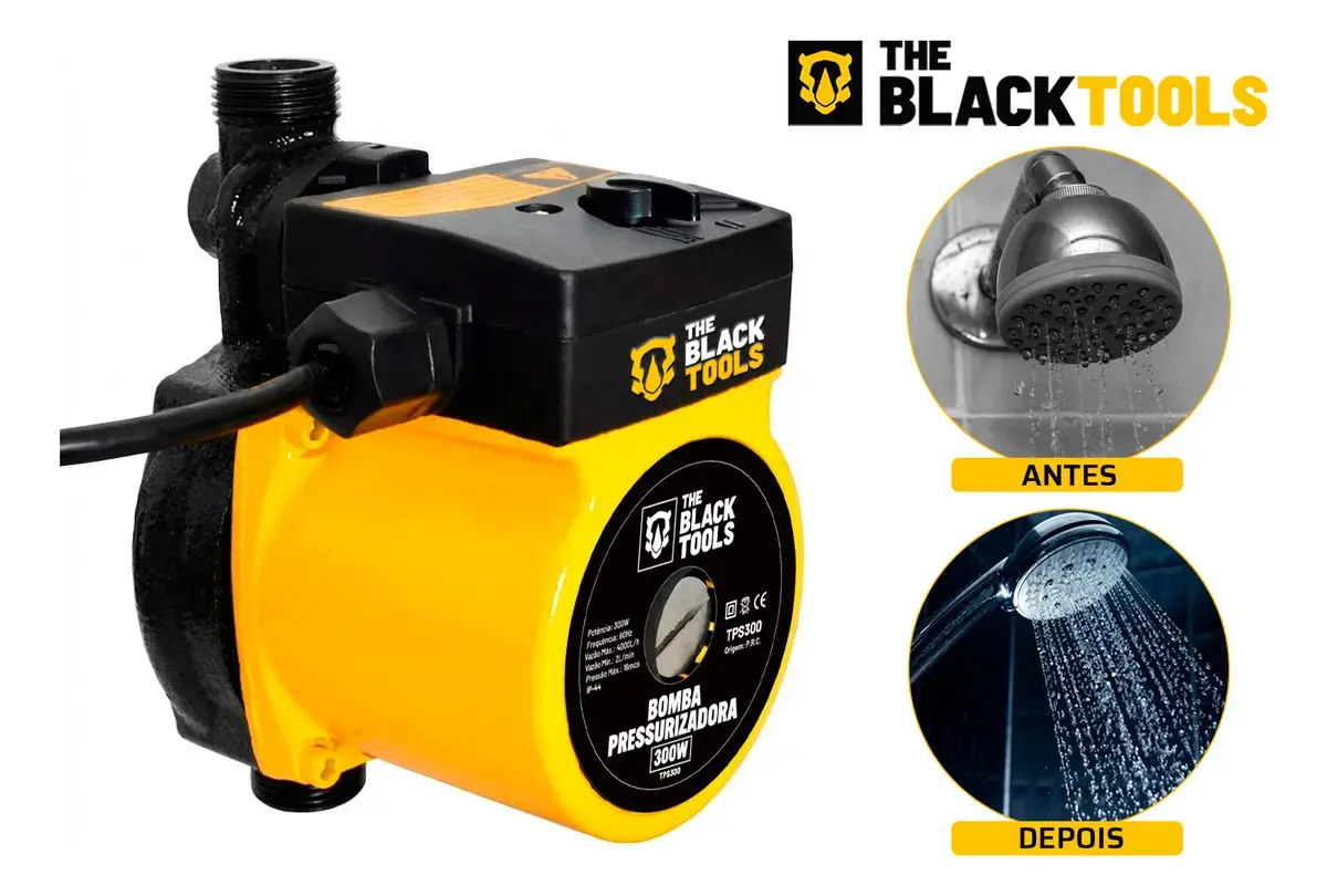 Bomba Pressurizadora De Água 120w Para Aumentar Pressão Da Água Processador 1600l/h Tps120 The Black Tools thumbnail 3