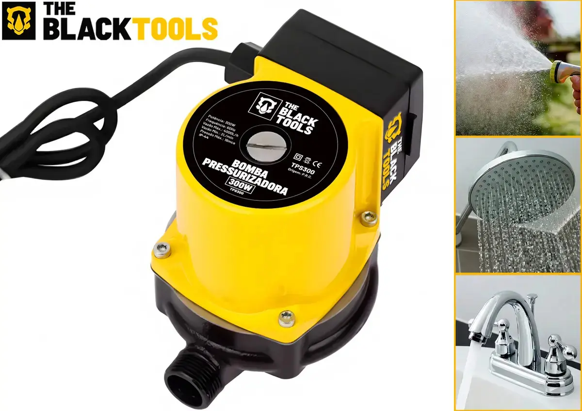 Bomba Pressurizadora De Água 120w Para Aumentar Pressão Da Água Processador 1600l/h Tps120 The Black Tools thumbnail 8