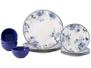 [Magazine Luiza] Aparelho de Jantar 12 Peças Alleanza Cerâmica Branco e Azul Redondo Antique - 1