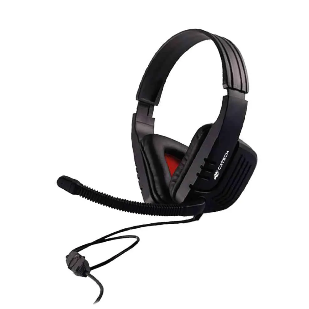 C3Tech Headset com Microfone Game Preto MI-2558RB Driver de 40mm