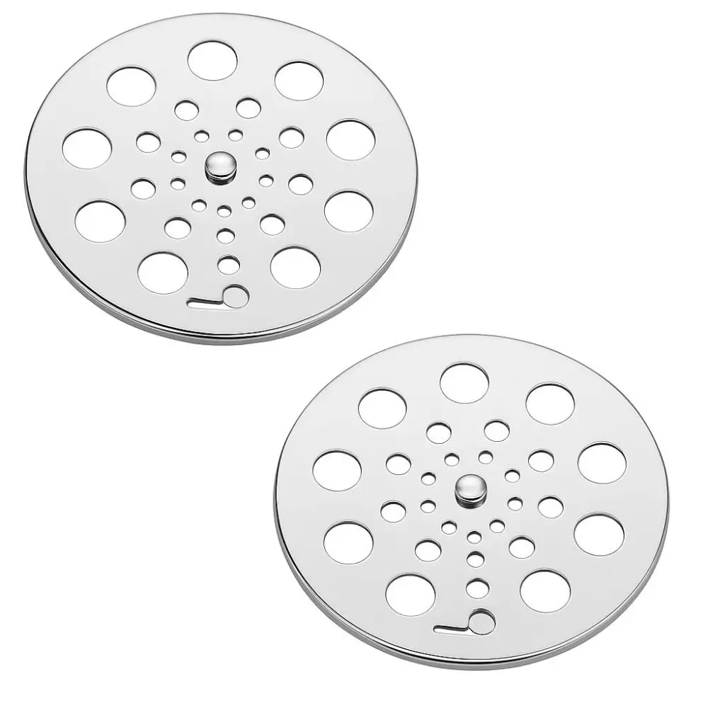 Combo 2 Grelhas de Ralo Tampa Inox Redondo 10x10cm Válvula Abre Fecha Com Acabamento Polido – Alta Durabilidade, Fácil de Limpar, Design Moderno para Banheiros e Áreas Molhadas