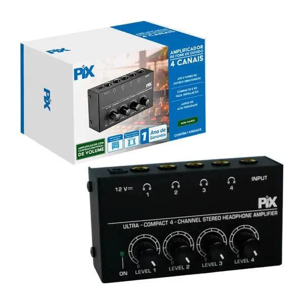 Amplificador Para Fone De Ouvido 4 Canais - Retorno Fone - 1