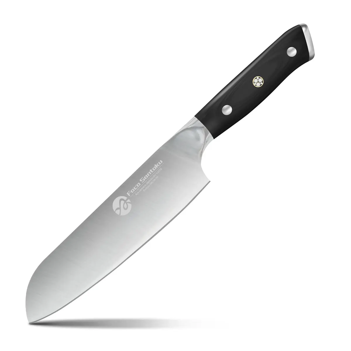 Faca Santoku 7", Forjada em Aço Alto Carbono, Cabo Ergonômico Preto - 1