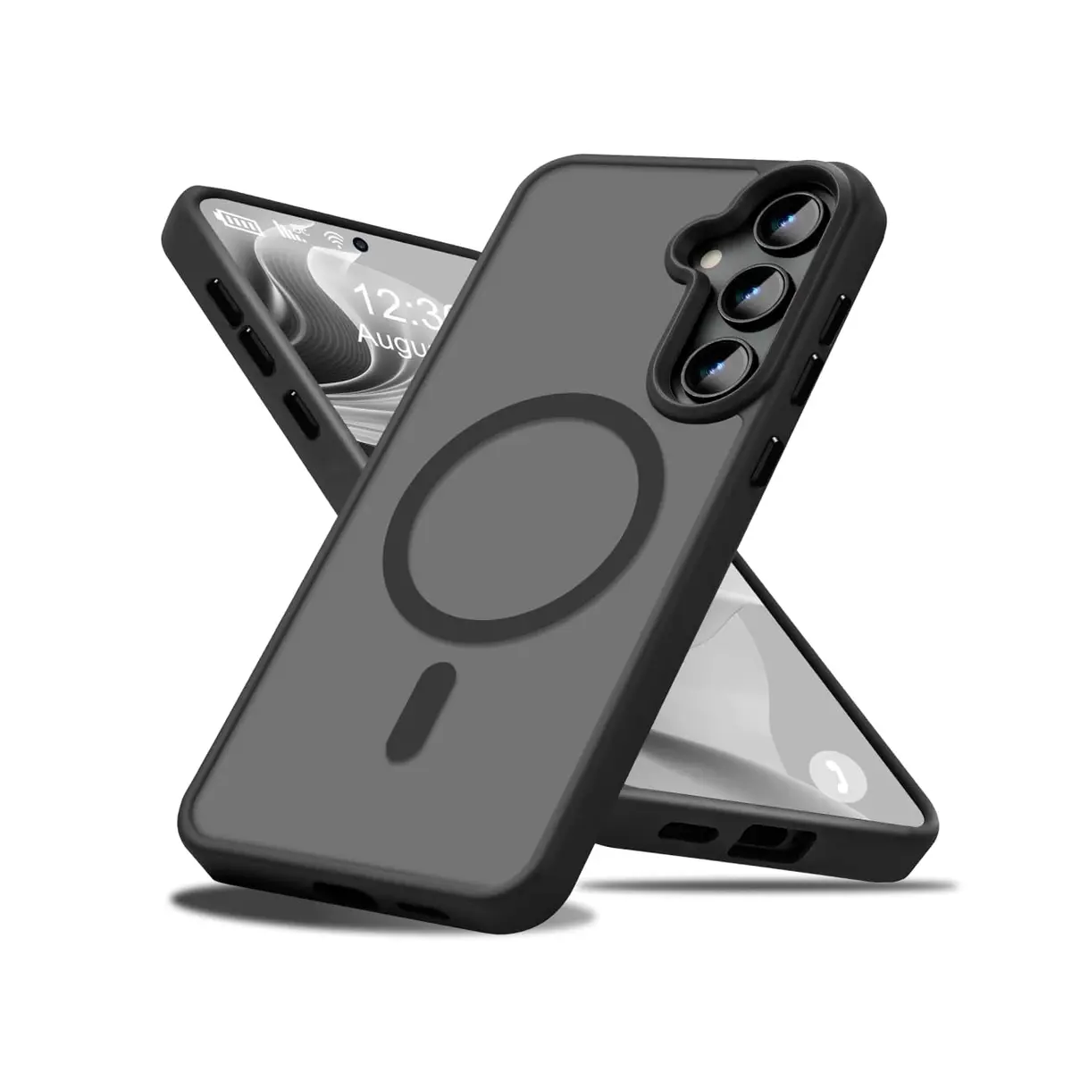 Diffy Capa Magnética para Samsung Galaxy S24 (Compatível com MagSafe) – Acabamento Matte Frost, Botões Metálicos, Design Slim e Camera Airbag | Carbon (Preta)