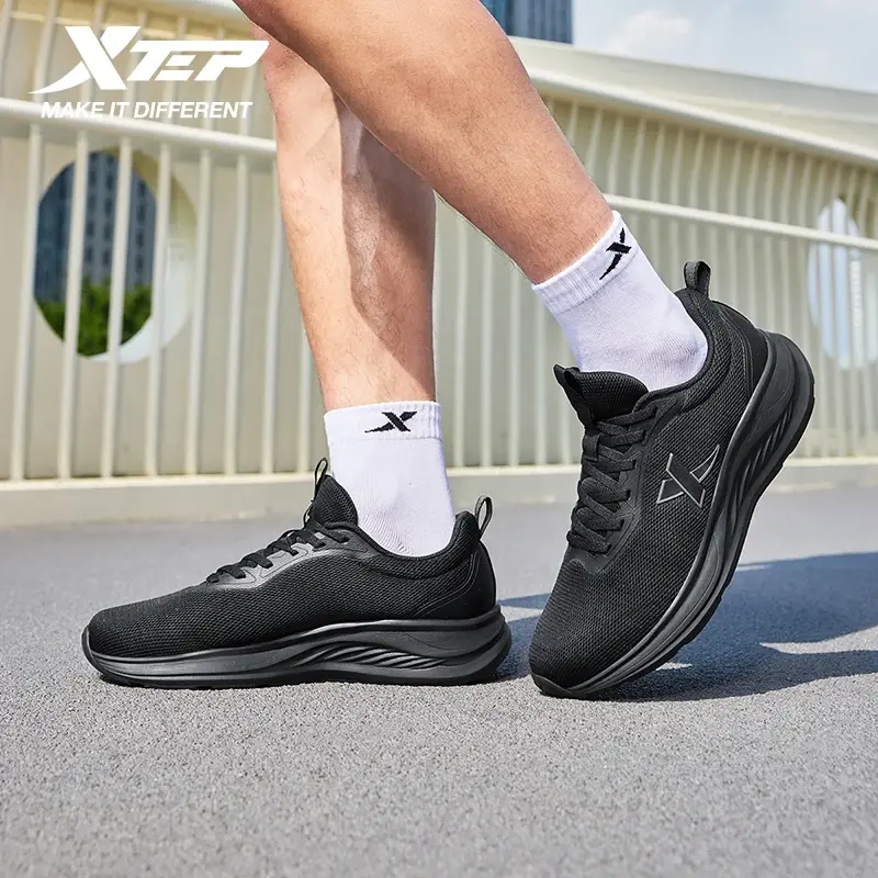 Xtep tênis de corrida para homem 2025 verão respirável malha sapatos de sola macia absorção de choque sapatos esportivos leves 875419110053