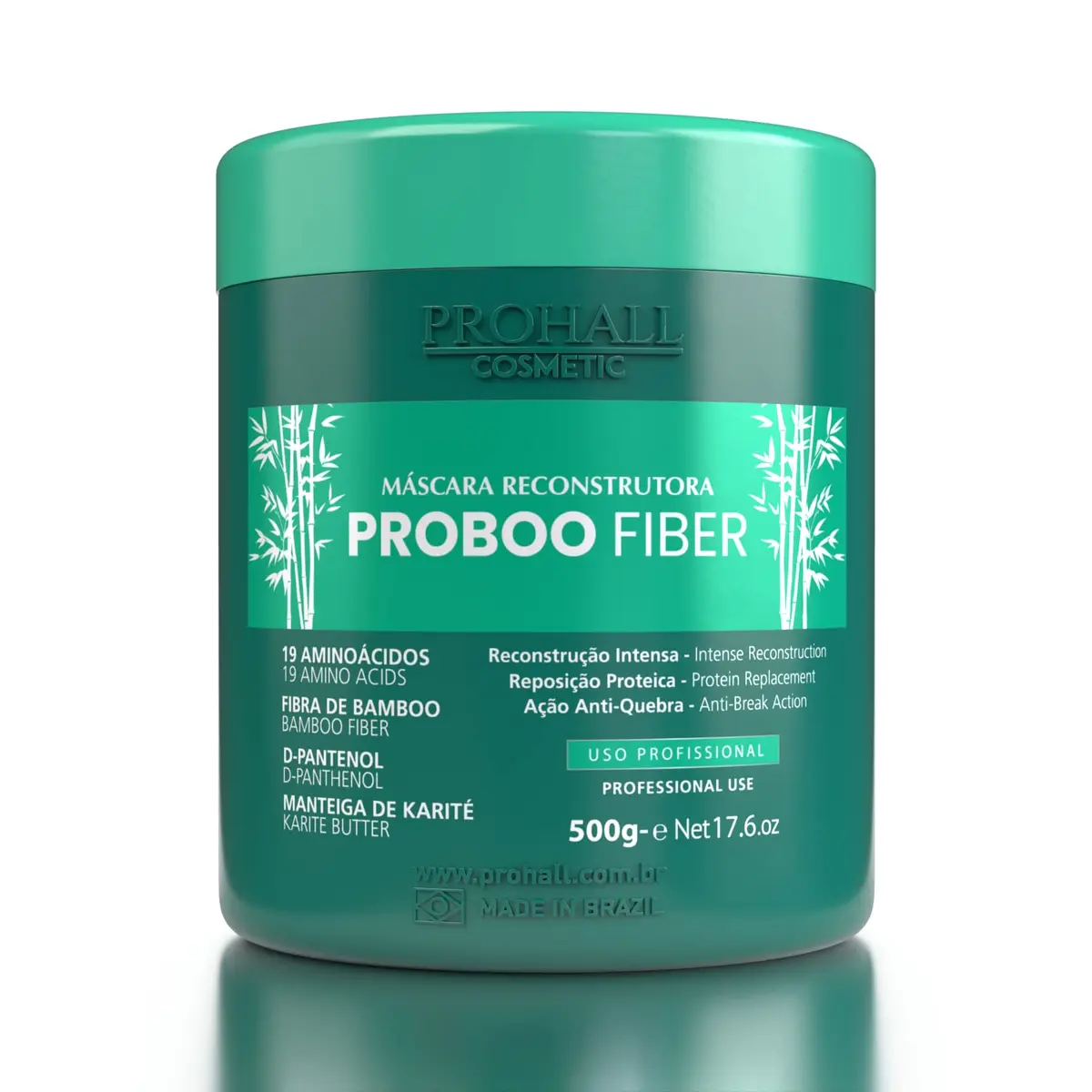 Máscara Reconstrutora Prohall Proboo Fiber - Anti-Quebra, Encorpamento e Força Capilar 500g